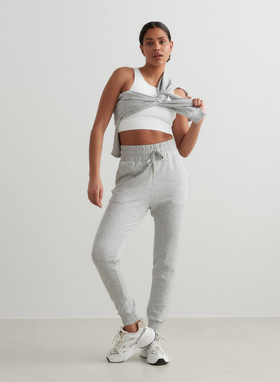 Light Grey Melange Comfy Sweatpants